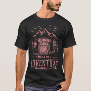 En zo begint het avontuur met een wandelende rugza t-shirt