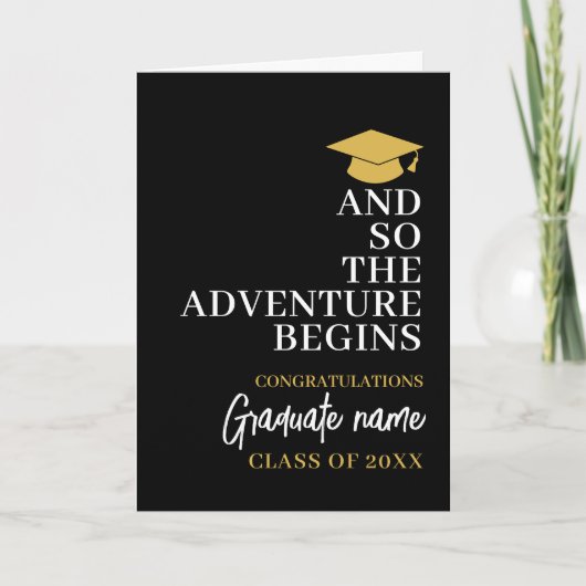 En zo begint het avontuur met het zwart-gouden Afs Kaart (Voorkant)