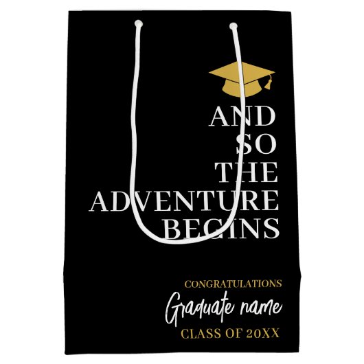 En zo begint het avontuur met het zwart-gouden Afs Medium Cadeauzakje (Achterkant)