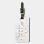 En zo begint het avontuur met marmer bagagelabel (Voorkant verticaal)