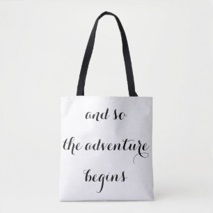 "En zo begint het avontuur" Reizen Tote Bag