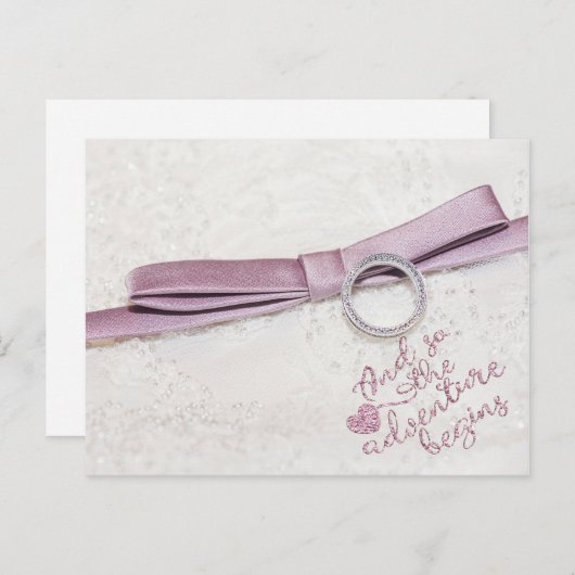 En zo begint het avontuur- Trouwdag Aankondigingskaart (Voorkant / Achterkant)