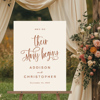 En zo begint hun verhaal met een script bruiloft w acryl bord