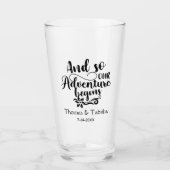 En zo begint ons avontuur op maat bruiloft glas (Voorkant)