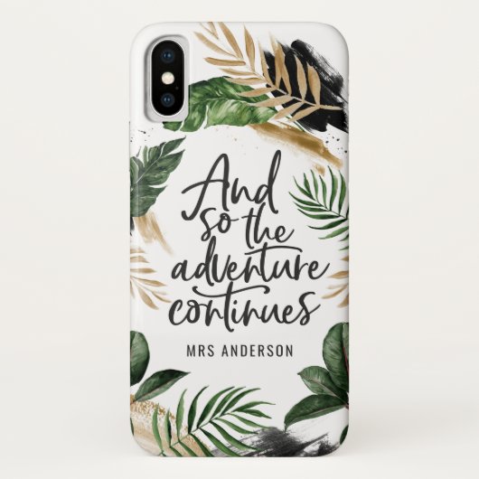 En zo gaat het avontuur verder tropisch gebladerte Case-Mate iPhone case (Achterkant)