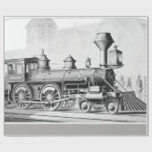 en zwarte stoomtrein van volledige grootte cadeaupapier (Vlak)