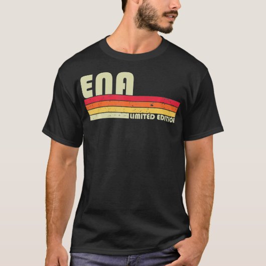 ENA-naam Persoonlijke Retro 80s 90s geboortedatum T-shirt (Voorkant)