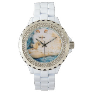 Enamel en Rhinestone Watch met Perzisch Kat Horloge