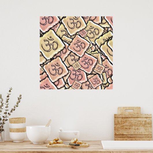 Enamel Tegel Om (Aum) Poster (Keuken)