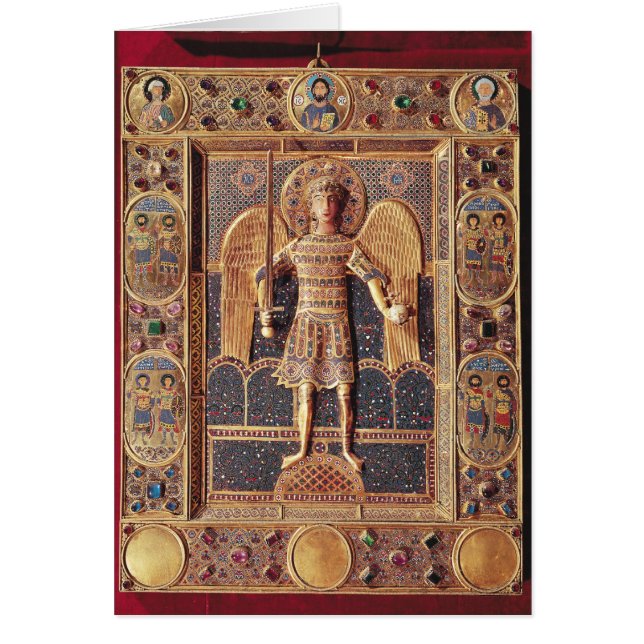 Enameled plaque met afbeelding van de Archangel Mi (Voorkant)