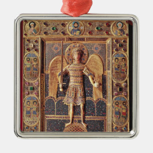 Enameled plaque met afbeelding van de Archangel Mi Metalen Ornament