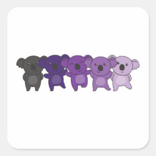 Enbian Flag Pride Lgbetq Cute Koala Square Sticker