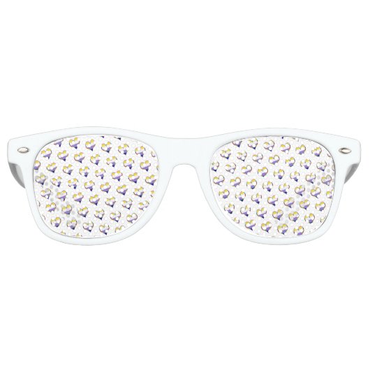 Enby Hart Patroon Retro Zonnebril (Voorkant)