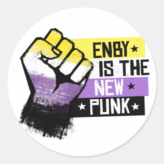 Enby is de nieuwe punk ronde sticker (Voorkant)