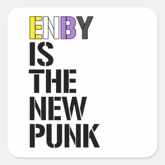 Enby is de nieuwe punk vierkante sticker (Voorkant)