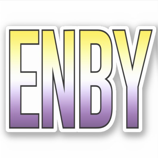 ENBY - Niet-binair Sticker (Voorkant)