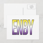 ENBY - Non-binair Briefkaart (Voorkant / Achterkant)