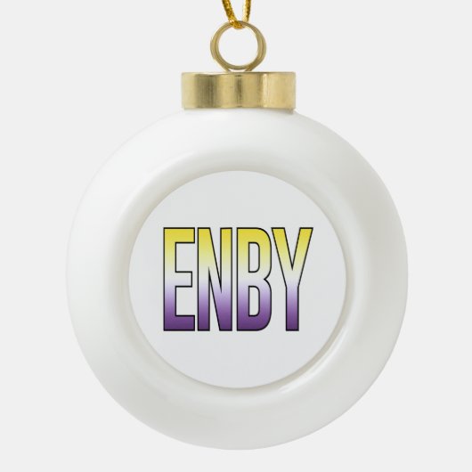 ENBY - Non-binair Keramische Bal Ornament (Voorkant)