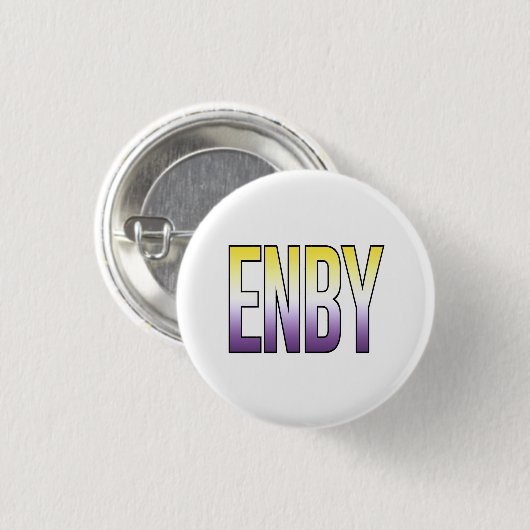 ENBY - Non-binair Ronde Button 3,2 Cm (Voorkant /achterkant)