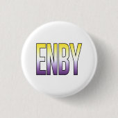 ENBY - Non-binair Ronde Button 3,2 Cm (Voorkant)