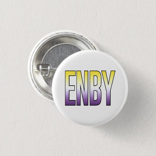 ENBY - Non-binair Ronde Button 3,2 Cm (Voorkant /achterkant)
