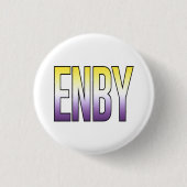 ENBY - Non-binair Ronde Button 3,2 Cm (Voorkant)