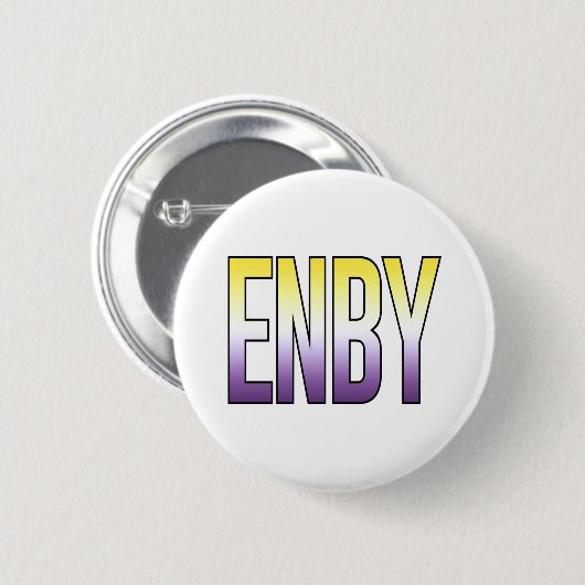 ENBY - Non-binair Ronde Button 5,7 Cm (Voorkant /achterkant)