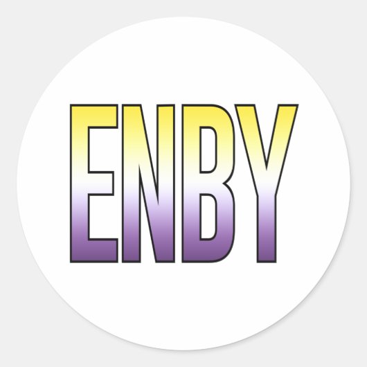 ENBY - Non-binair Ronde Sticker (Voorkant)