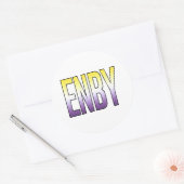 ENBY - Non-binair Ronde Sticker (Envelop)