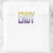 ENBY - Non-binair Ronde Sticker (Tas)