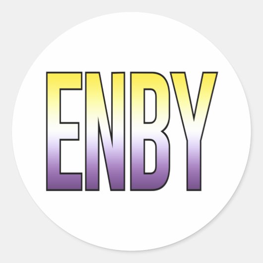 ENBY - Non-binair Ronde Sticker (Voorkant)