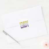 ENBY - Non-binair Ronde Sticker (Envelop)
