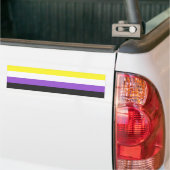 Enby (Non-binary Pride) vlag Bumpersticker (Op Truck)