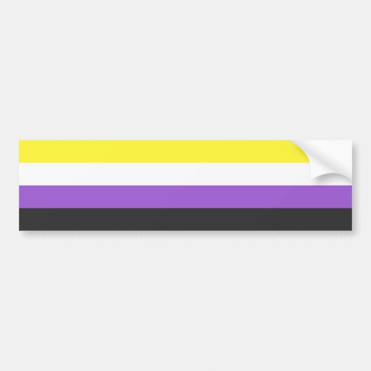 Enby (Non-binary Pride) vlag Bumpersticker (Voorkant)