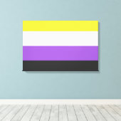 Enby (Non-binary Pride) vlag Canvas Afdruk (Insitu (Houten vloer))