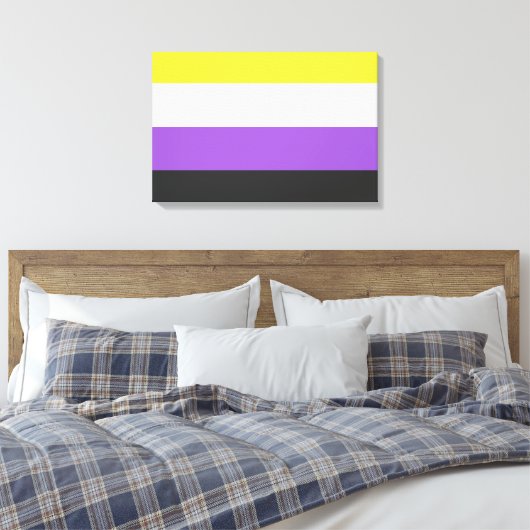 Enby (Non-binary Pride) vlag Canvas Afdruk (Insitu (Slaapkamer))