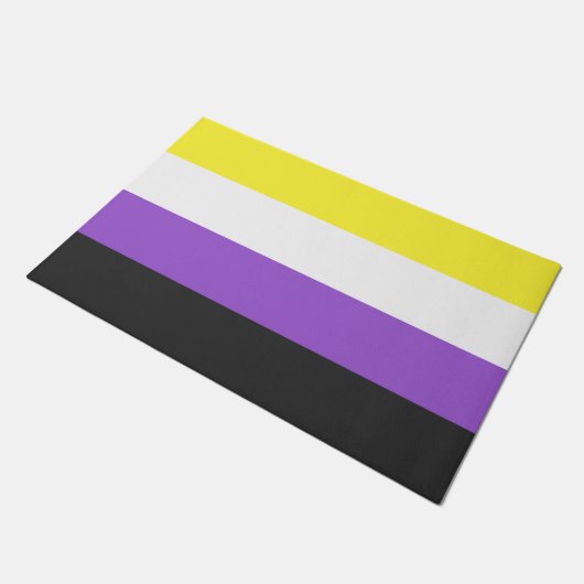 Enby (Non-binary Pride) vlag Deurmat (Schuin)