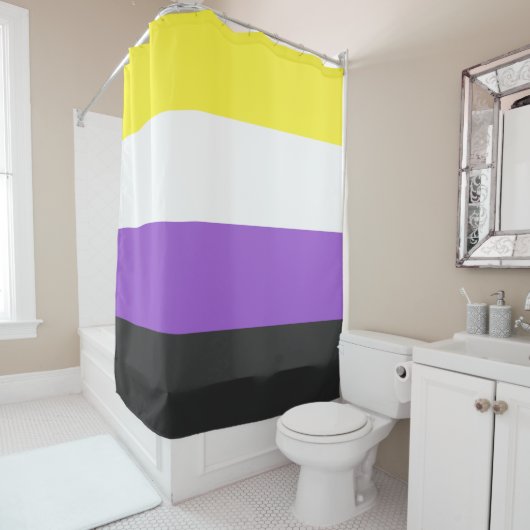 Enby (Non-binary Pride) vlag Douchegordijn (In situ)