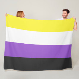 Enby (Non-binary Pride) vlag Fleece Deken