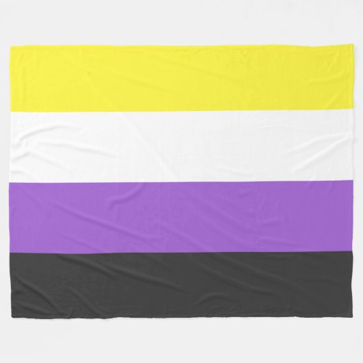 Enby (Non-binary Pride) vlag Fleece Deken (Voorkant (Horizontaal))