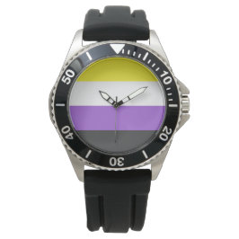 Enby (Non-binary Pride) vlag Horloge