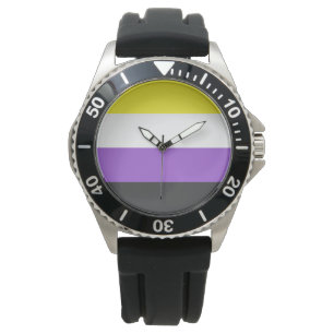 Enby (Non-binary Pride) vlag Horloge