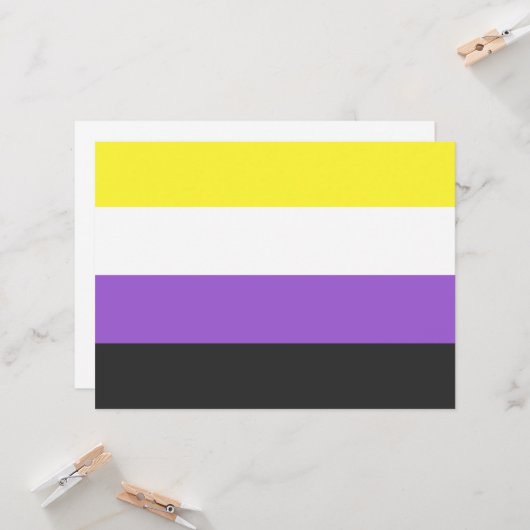Enby (Non-binary Pride) vlag Kaart (Voorkant / Achterkant in situ)