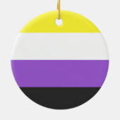 Enby (Non-binary Pride) vlag Keramisch Ornament (Achterkant)
