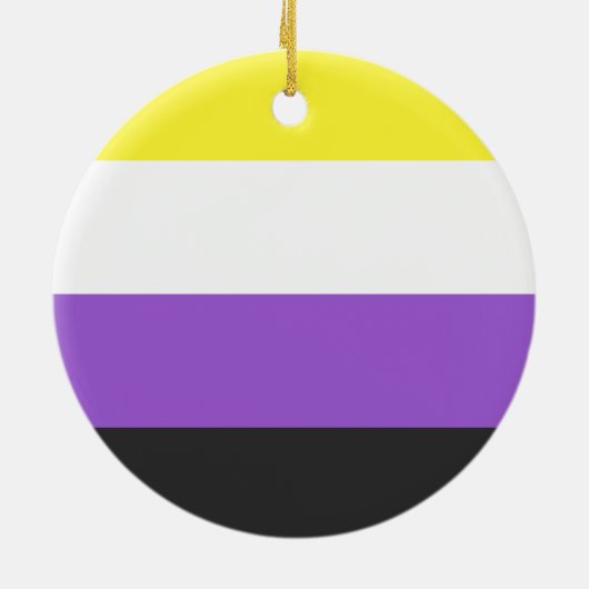 Enby (Non-binary Pride) vlag Keramisch Ornament (Achterkant)
