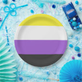 Enby (Non-binary Pride) vlag Papieren Bordje (Feest)