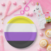 Enby (Non-binary Pride) vlag Papieren Bordje (Feest)