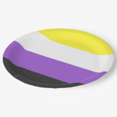 Enby (Non-binary Pride) vlag Papieren Bordje (Gekanteld)