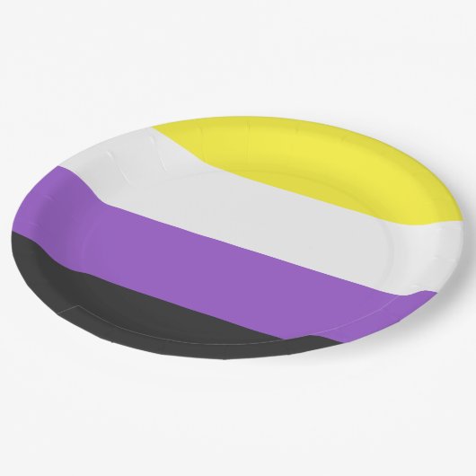 Enby (Non-binary Pride) vlag Papieren Bordje (Gekanteld)