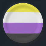Enby (Non-binary Pride) vlag Papieren Bordje<br><div class="desc">Dit ontwerp kenmerkt de niet-binaire pridevlag, die mensen vertegenwoordigt die zich als niet-binair (ook gespeld nonbinary) of seksqueer identificeren, die een spectrum van geslachtsidentiteiten impliceren die niet uitsluitend mannelijk of vrouwelijk ‍ zijn, maar buiten het geslachtsgebonden binaire getal zijn. Niet-binaire identiteiten kunnen herfsten onder de transgender paraplu, aangezien vele niet-binaire...</div>